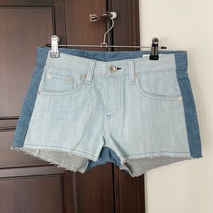 NWOT Rag & Bone Two-Tone Denim Shorts - Size 25